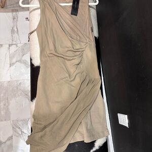 Elegant Tan Sleeveless Dress